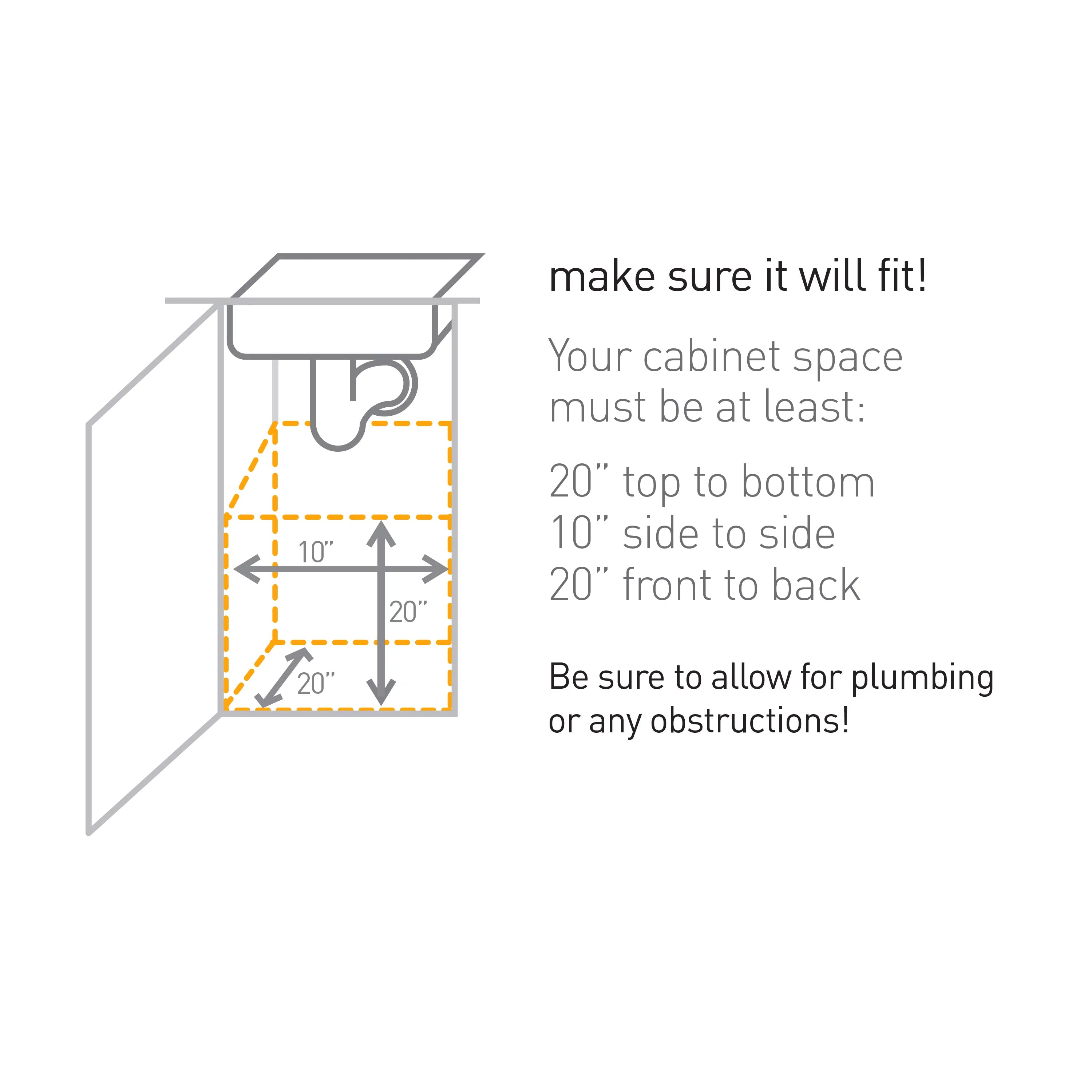 Under Counter Pull-Out Trash Can, 30 Liter / 8 Gallon, Heavy-Duty Steel Frame K85999