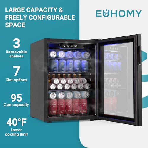 Mini Fridge with Glass Door for Beverages, 2.7 cu.ft C6969