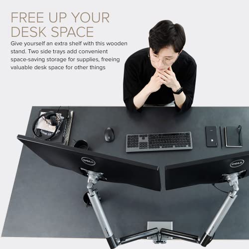 Dual Monitor Arm Mount Stand for Desk, Adjustable Full Motion, Fits 17-32 Inch Screens Q610