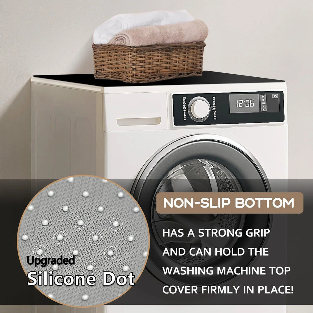 Anti-Slip Washer and Dryer Top Mat, 27" x 31.5" Black, Dust-Proof Protector M860