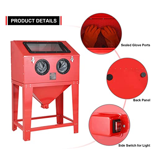 Abrasive Blast Cabinet 90 Gallon with Glass Viewing Window Z215