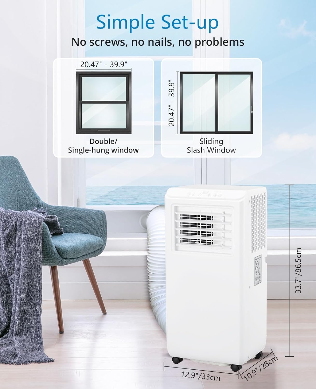 Portable Air Conditioner 10000 BTU with Remote Control for 450 Sq.ft Rooms D36933