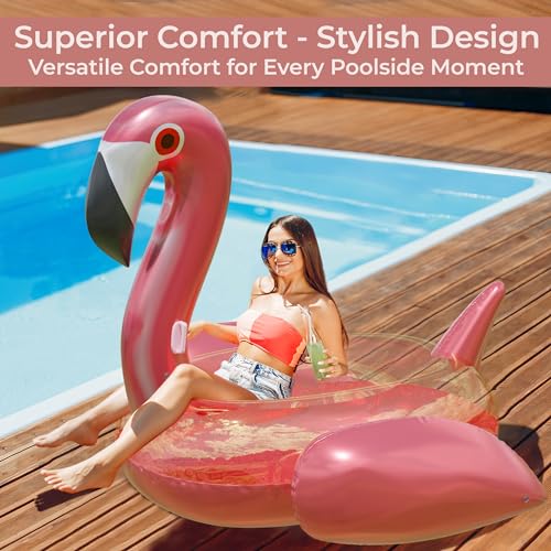 Giant Pink Flamingo Pool Float for Adults & Kids A7577