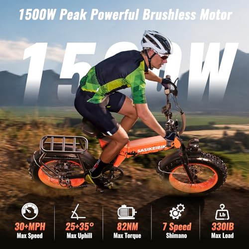 Folding Electric Bike for Adults Full Suspension, 52V 20AH Fat Tire N549125