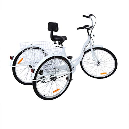 Adult Tricycle 3-Wheel Cruiser Bike with Shopping Basket Q916