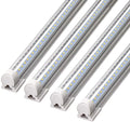 WAGEE 8FT LED Shop Light, 72W 9000LM 5000K, Daylight White, V Shape, Clear Cover, T8 Linkable Shop Lights, LED Tube Lights with Plug, 4 Packs