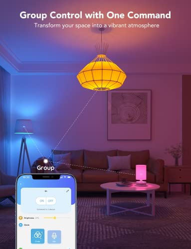 Smart Light Bulbs, WiFi & Bluetooth Color Changing, Music Sync, 2 Pack W703
