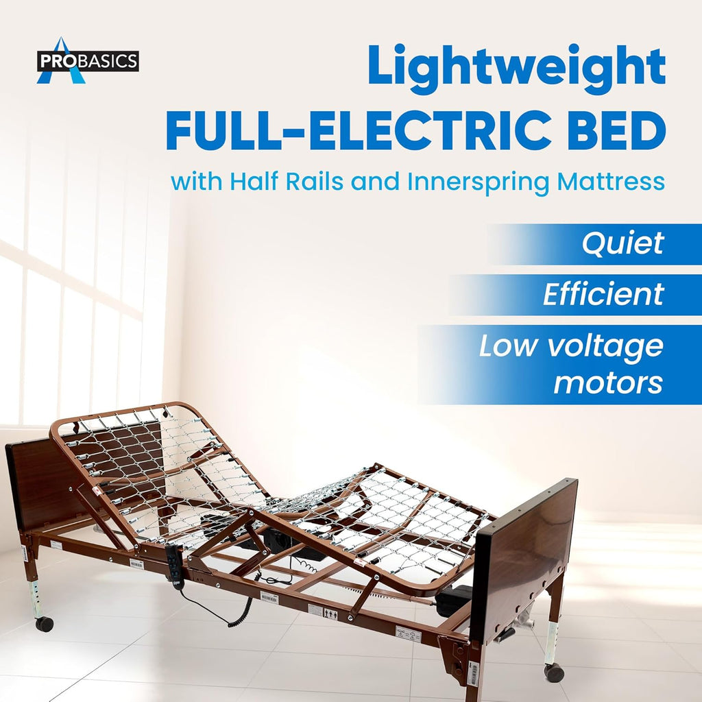 Full Electric Hospital Bed with Adjustable Motor, Springs, and Bed Ends for Home Use Y3105