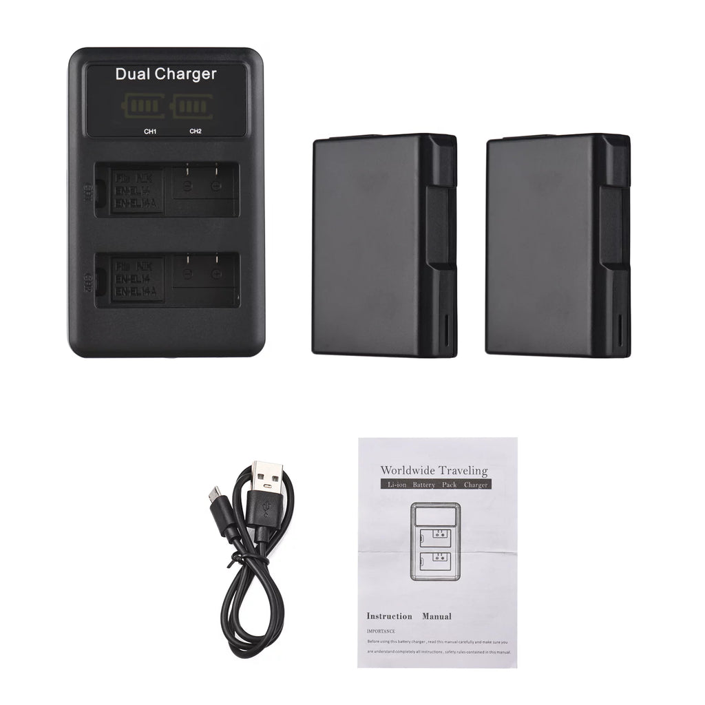 Replacement Battery with USB Port Screen Display for Nikon Cameras U52788