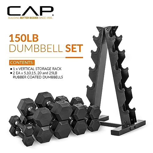 Dumbbell Set with Rack, 150lbs and 210lbs Options A94763
