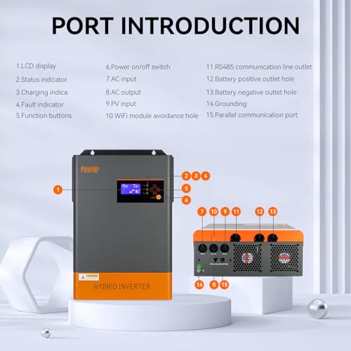 Off Grid Solar Inverter 5000W 48V Pure Sine Wave Charger M5320