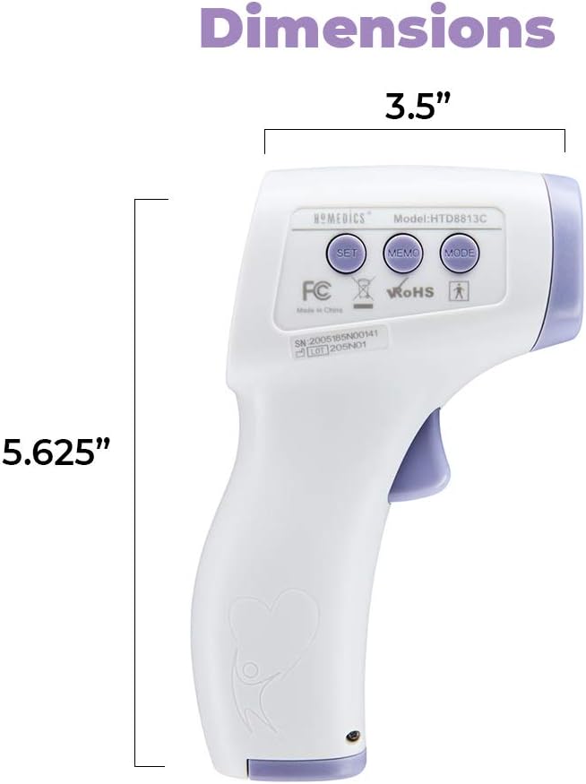 Non-Contact Infrared Forehead Thermometer with High-Fever Alert J301
