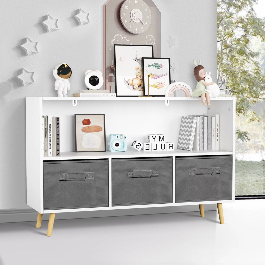 Kids Toy Storage Cabinet with Fabric Drawers Q16707