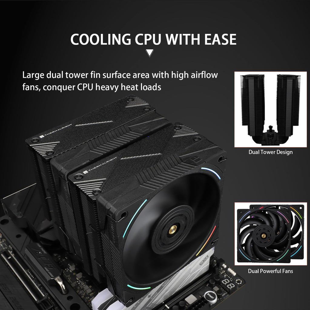 CPU Cooler with Dual PWM Fans and 7 Heat Pipes R16020