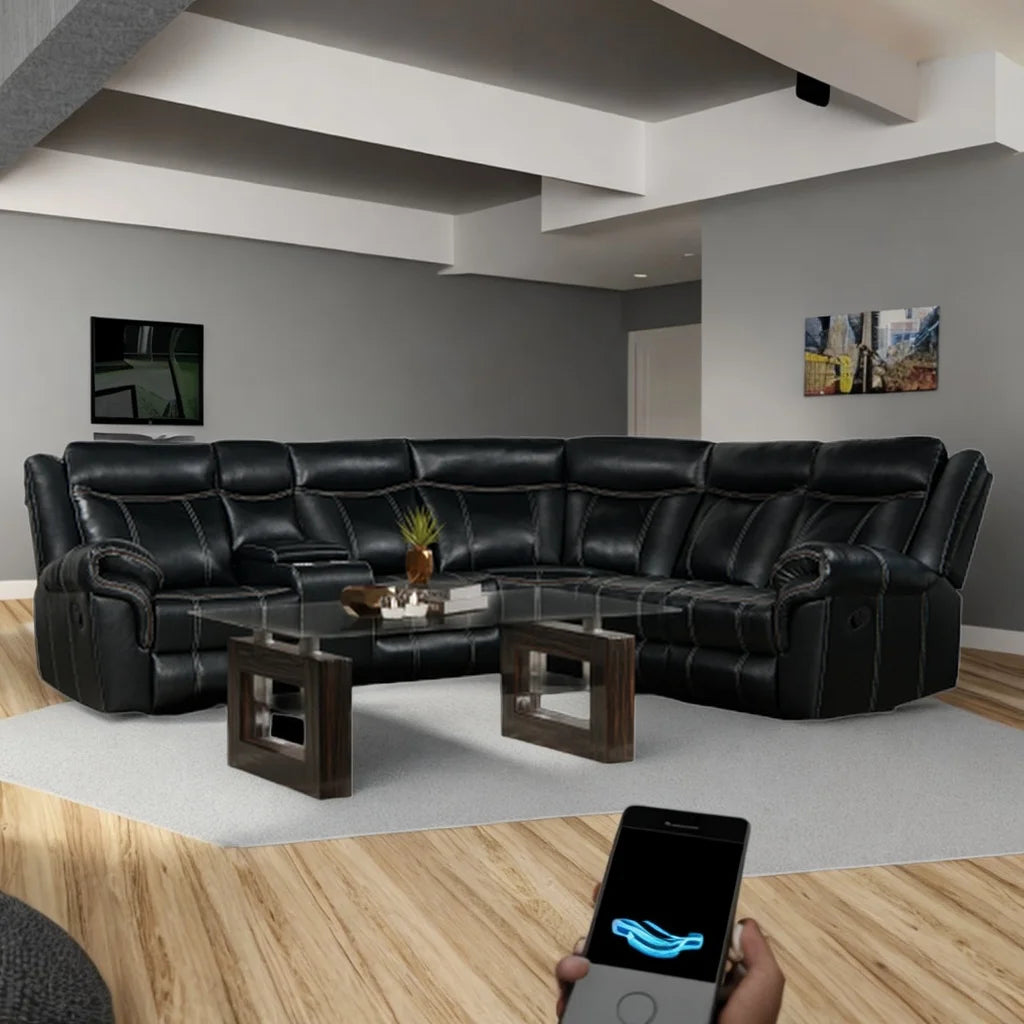 Manual Recliner Sofa with Cup Holder and USB Ports for Living Room Y929