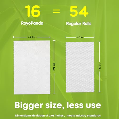 Bamboo Paper Towels 16 Rolls, 2-Ply, Highly Absorbent, Tree Free A392