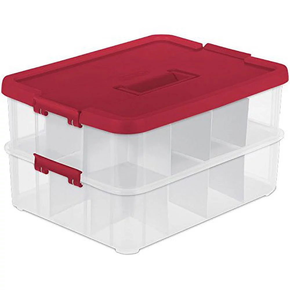 2-Layer Red Ornament Box O386574