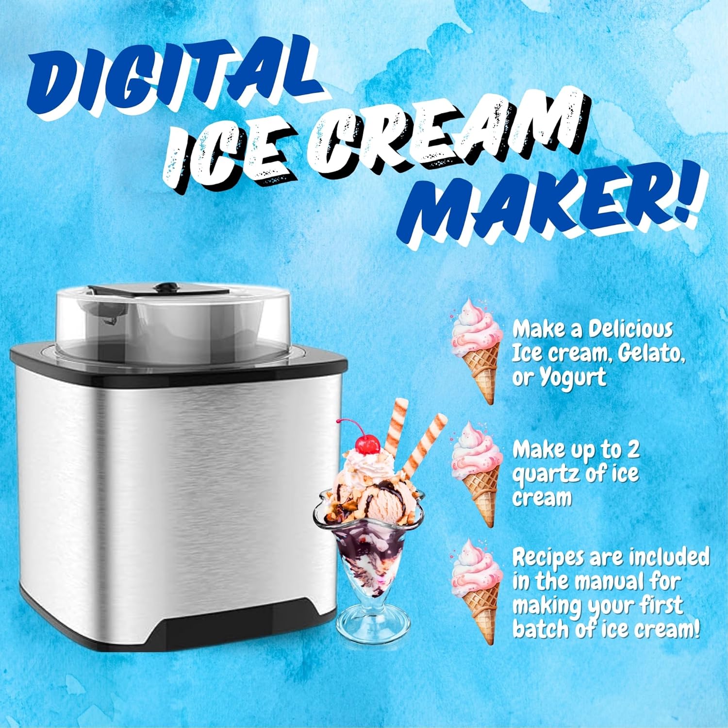 Soft Serve Ice Cream Maker with Scooper for Home N3801
