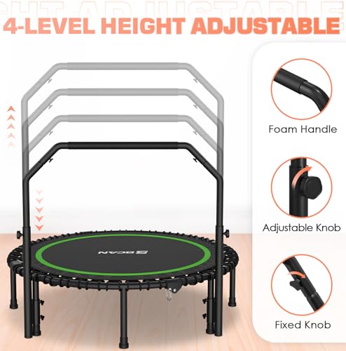 Foldable Mini Trampoline with Adjustable Foam Handle M67736