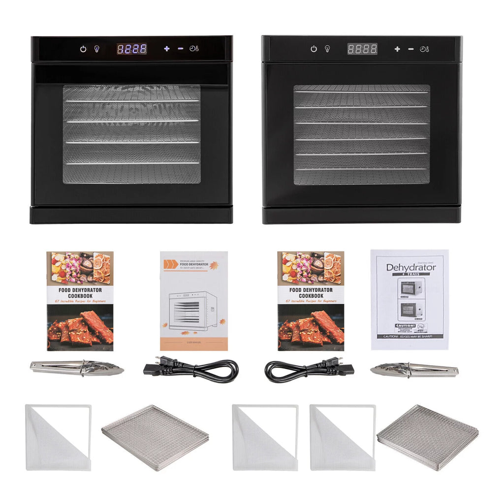 6/8 Tray Food Dehydrator Stainless Steel Meat Fruit Vegetable Dryer T69795