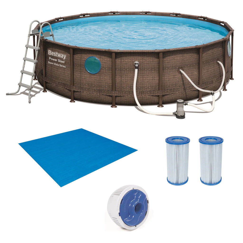 16ft x 16ft x 48in Above Ground Pool Set with Cartridge Filter F58398