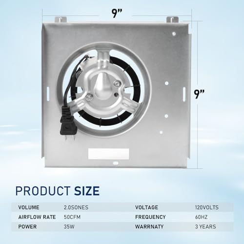 50 CFM Bathroom Fan Motor Replacement 9x9 Q861