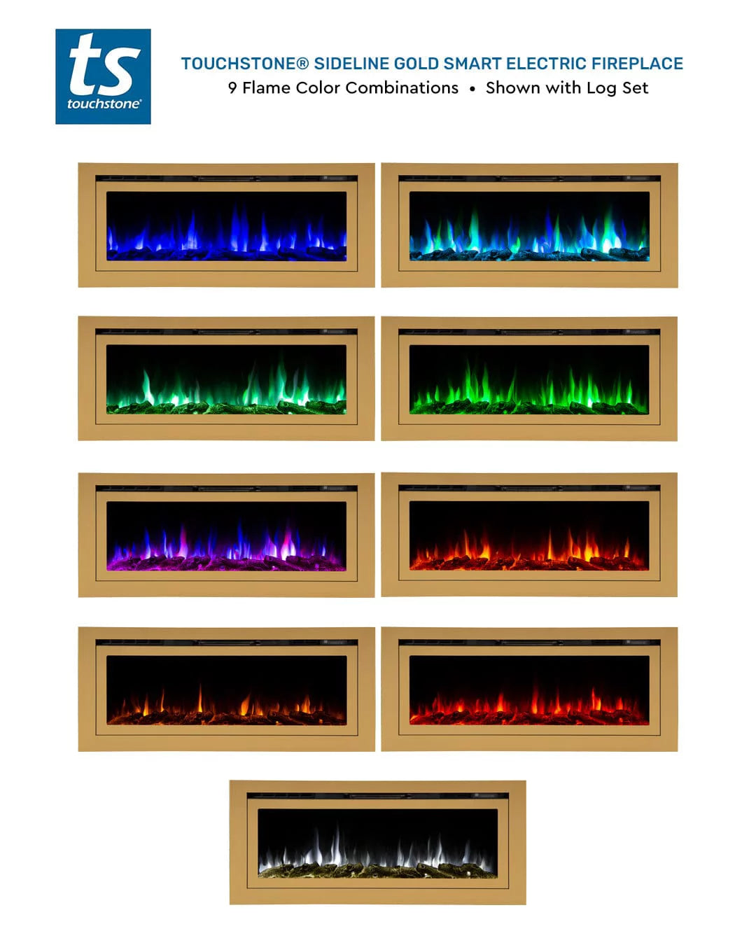 Recessed Smart Electric Fireplace 50" W873