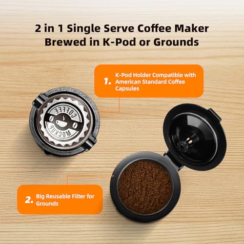 Single Serve Coffee Maker for K Cup and Ground Coffee, Fast Brew, Black L369987