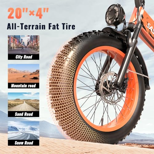 Folding Electric Bike for Adults Full Suspension, 52V 20AH Fat Tire N549125