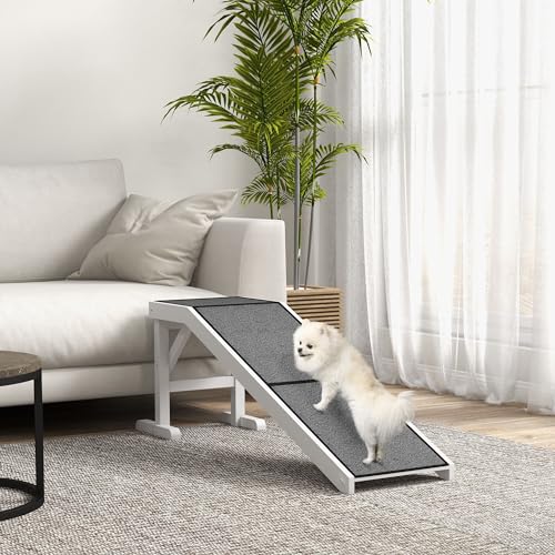 Dog Ramp for Bed with Non-Slip Carpet and Top Platform S886496