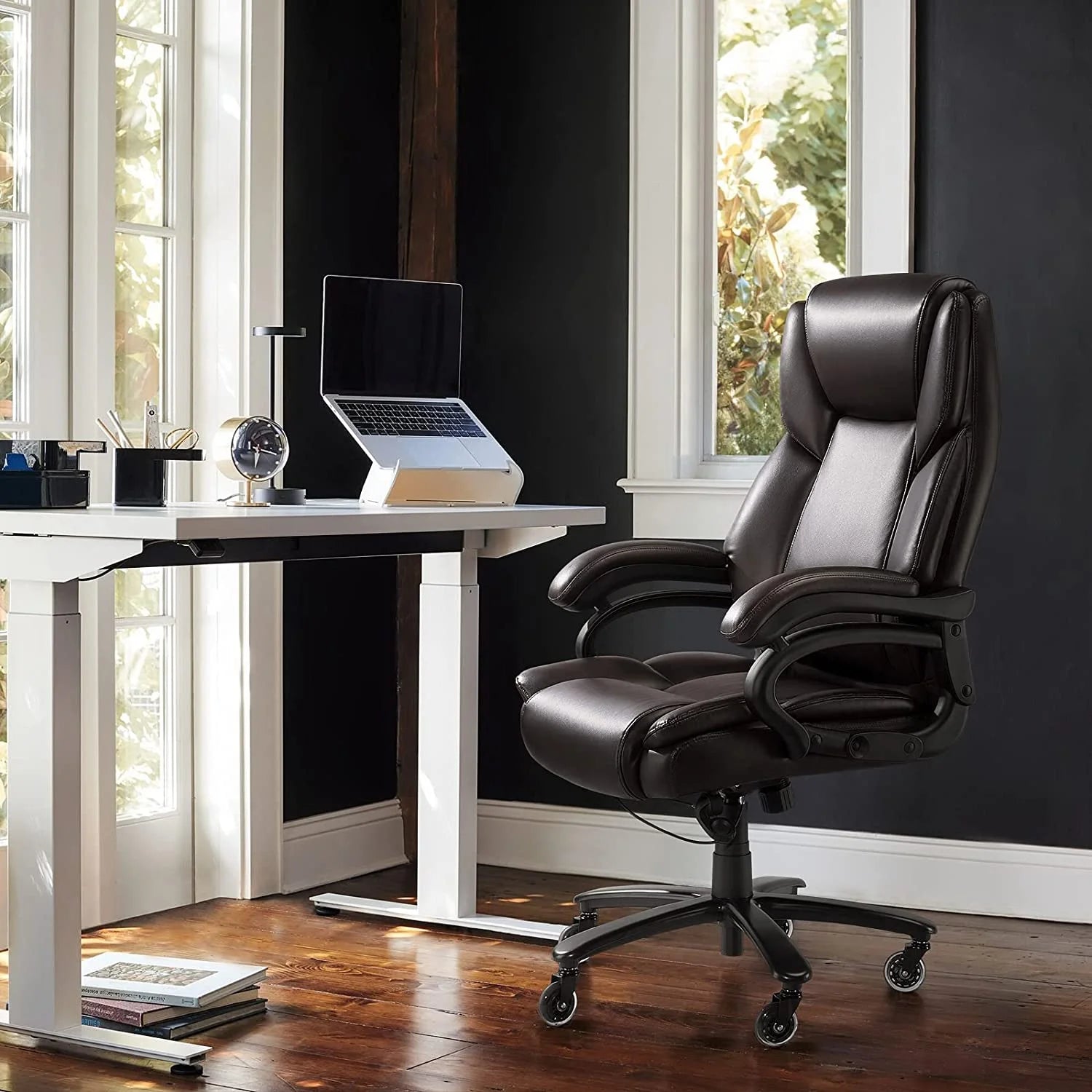 Big and Tall 500lb Home Office Chair, Executive Desk Chair with High Back and Lumbar Support H62402