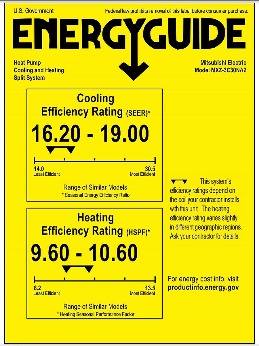 Dual Zone Ductless Mini Split Heat Pump System, 30,000 BTU, 19 SEER E653