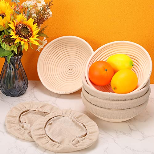 Banneton Bread Proofing Basket Round with Liners and Scrapers L70541