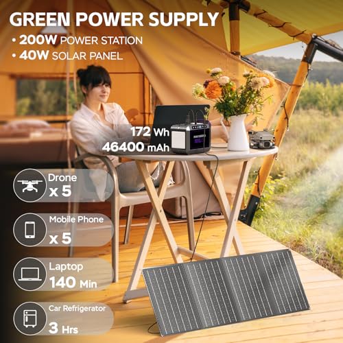 Portable Power Station 88Wh Camping Lithium Battery Solar Generator Fast Charging with AC Outlet N28722