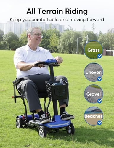 Ultra Lightweight Folding Mobility Scooter for Adults, 4 Wheel Travel Scooter W520