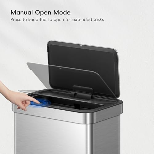 Touchless Motion Sensor Trash Can, 13.2 Gallon, Brushed Stainless Steel A497976