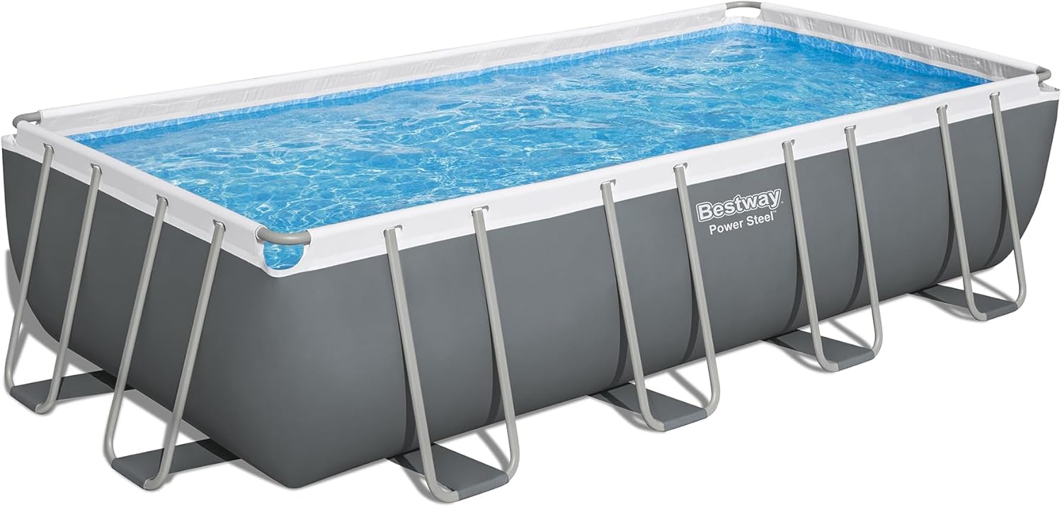Rectangular Above Ground Swimming Pool Set with Sand Filter Pump M7296