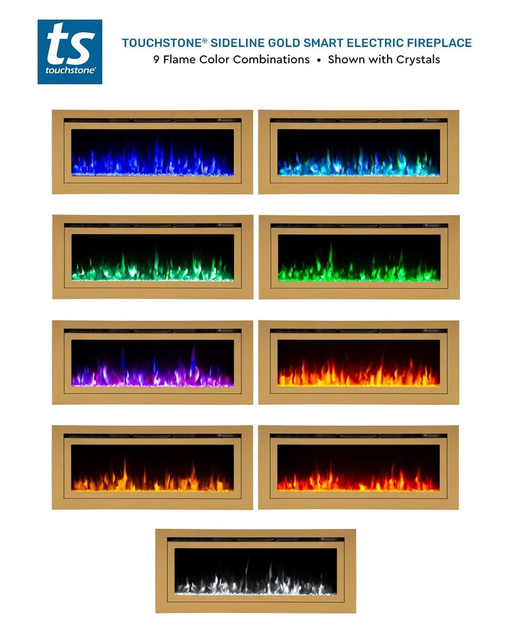 Recessed Smart Electric Fireplace 50" W873