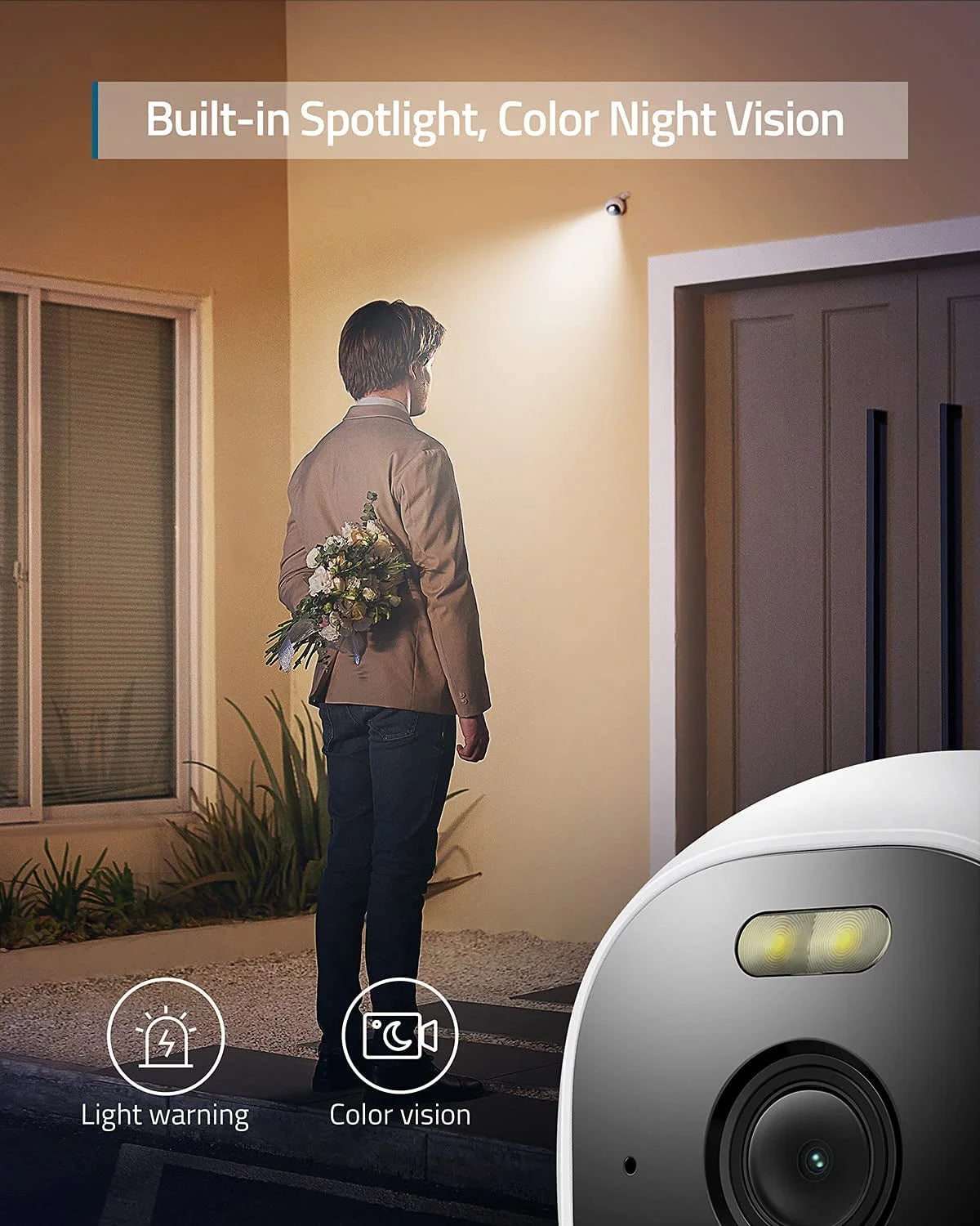 2K Wired Outdoor Surveillance Camera with Spotlight R898