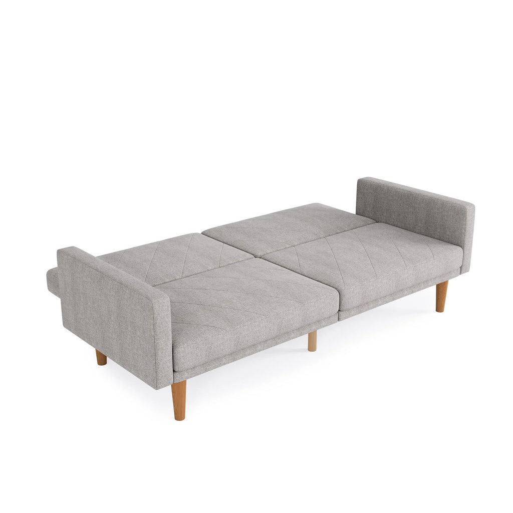 Convertible Sofa Bed with USB Port, Light Gray Linen H2178