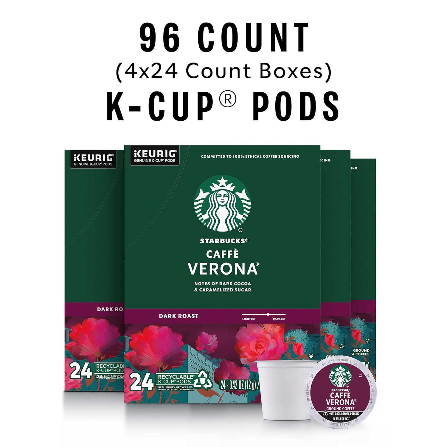 Dark Roast Coffee Pods for Keurig, 100% Arabica, 96 Count B70638