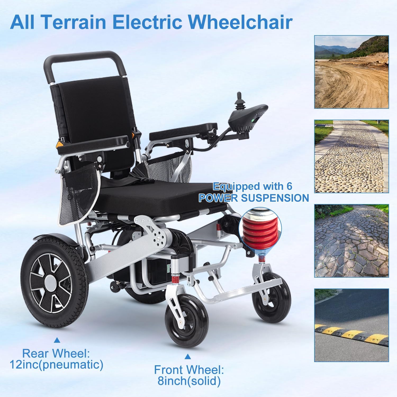 Foldable Motorized Wheelchair for Seniors, Portable Electric Wheelchair G6981