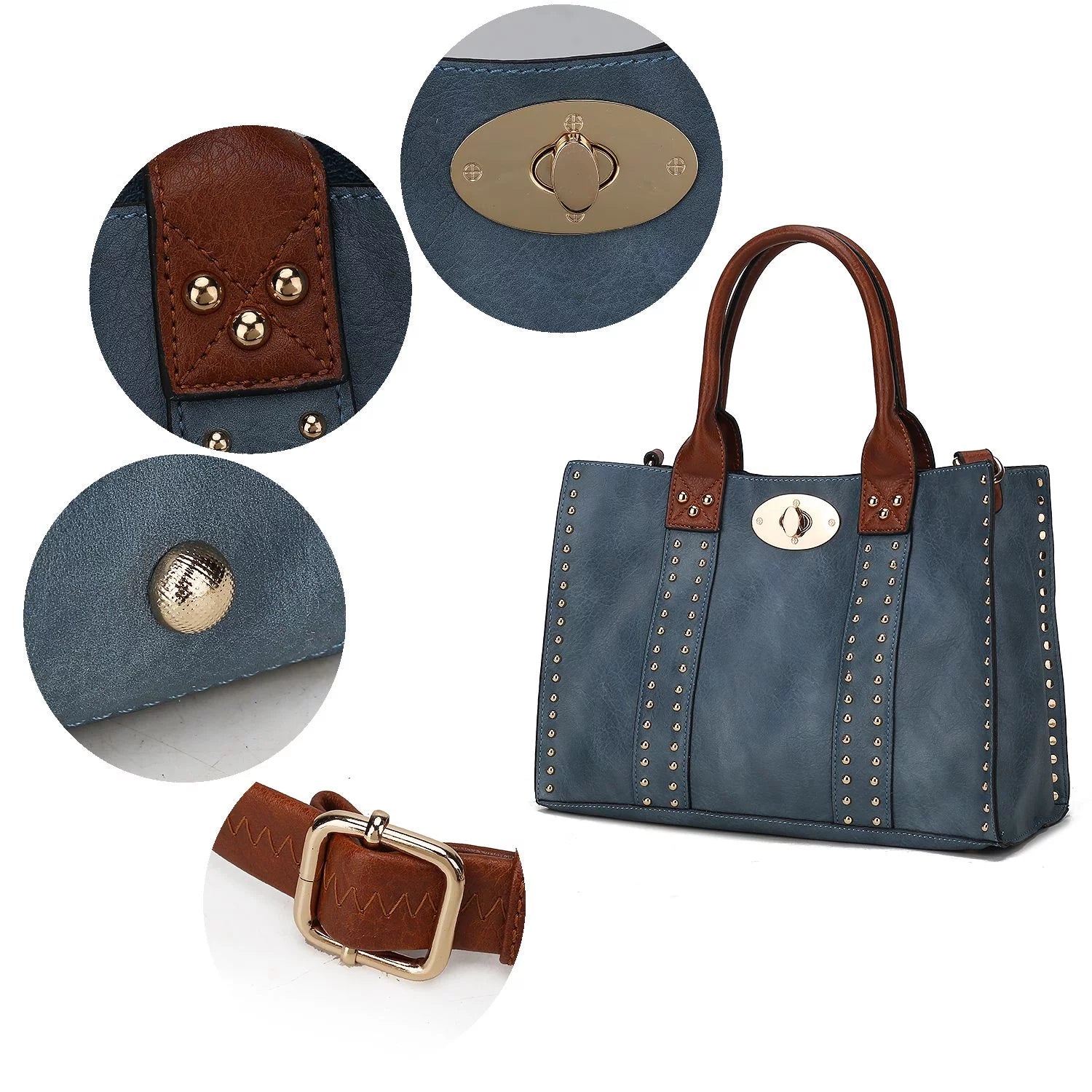 Women's Satchel Handbag with Pouch and Coin Purse Set, 3-Piece G532735