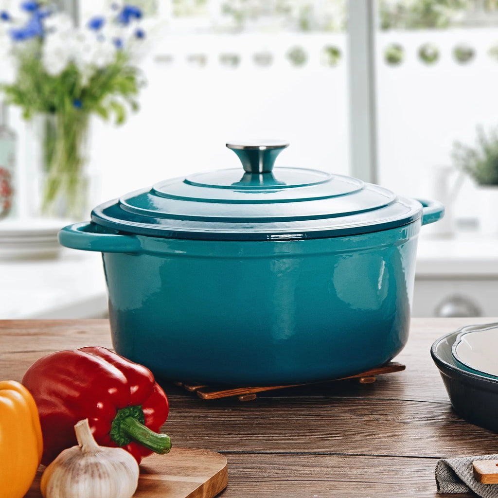 Enameled Cast Iron Dutch Oven Pot with Lid, 5.5 Quart B103460