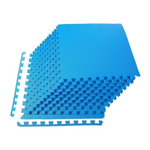 Interlocking Foam Gym Flooring Mat, 1 Inch Thick, 6 Tiles, Black C4472