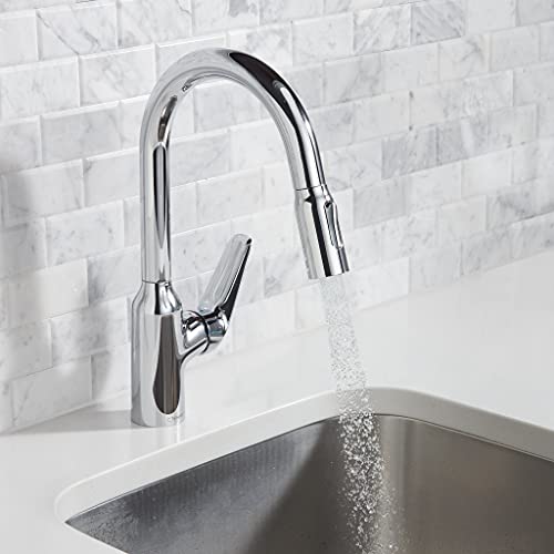 High Arc Kitchen Faucet with Pull Down Sprayer, Brushed Black V733146