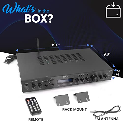 5-Channel Rack Mount Bluetooth Receiver & Home Theater Amp - 200W with MP3/USB/SD/AUX/FM C440443
