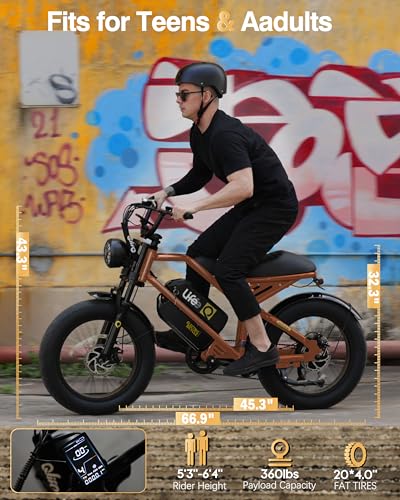 Electric Bike for Adults 1500W Peak Motor 20" Fat Tires 28MPH Removable Battery Dual Suspension 7-Speed M72522
