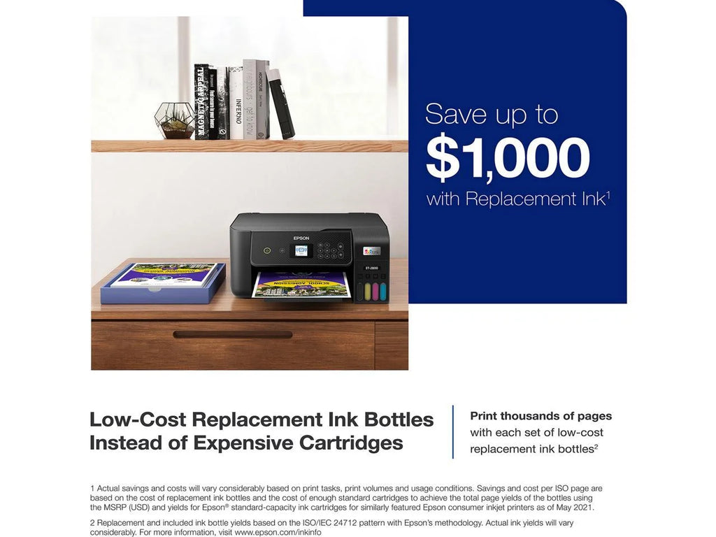 Wireless All-in-One Supertank Printer with Scan and Copy - Black Q993