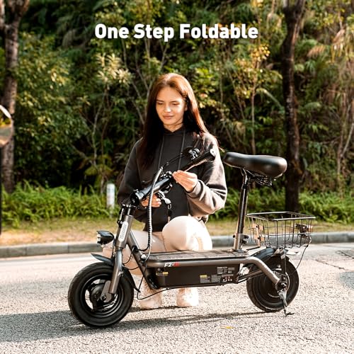 Electric Scooter with Seat, Long Range, Adjustable Handlebar, Dual Suspension V27936